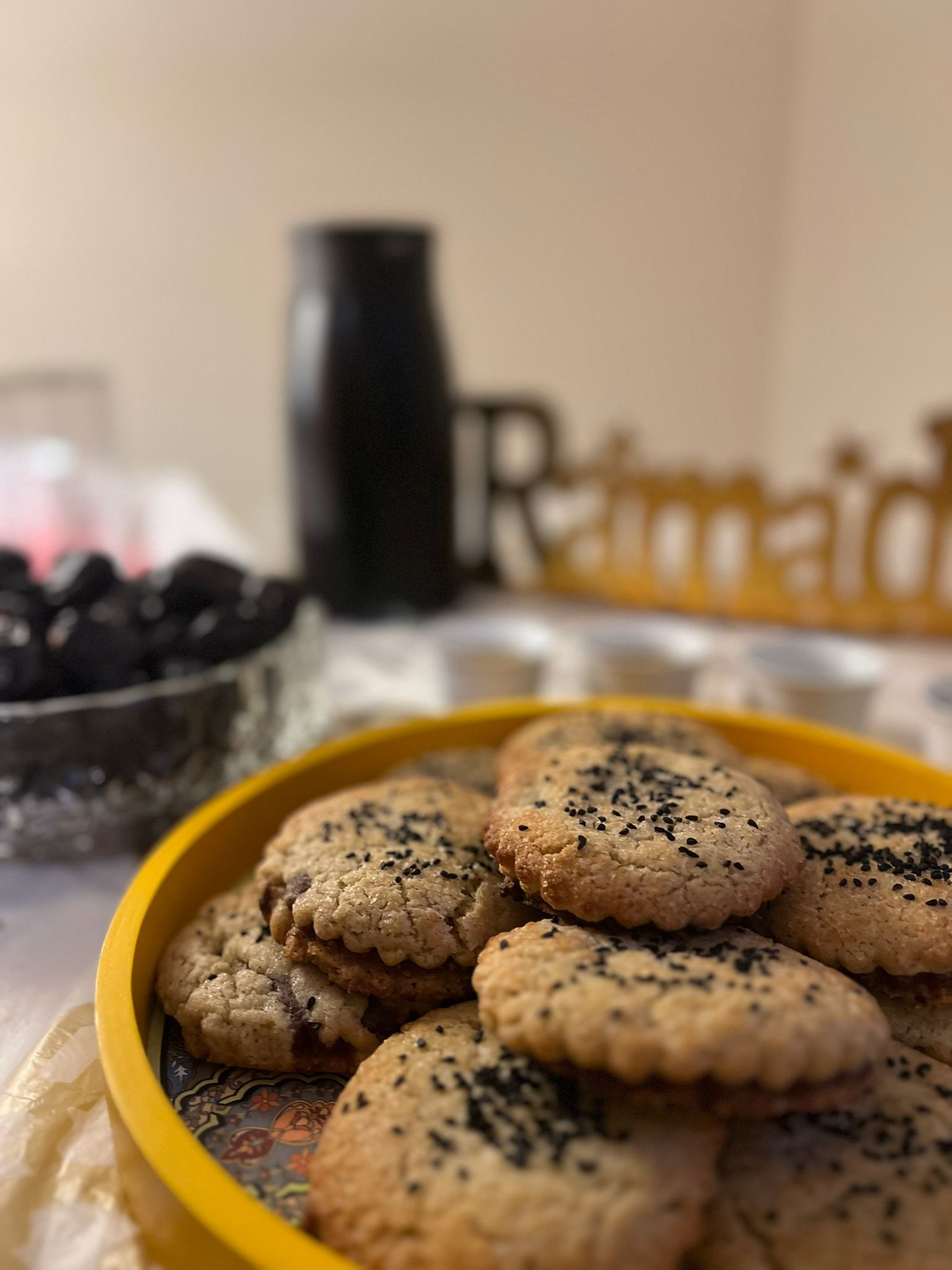 Date cookies fully baked warn and delicious for iftaar