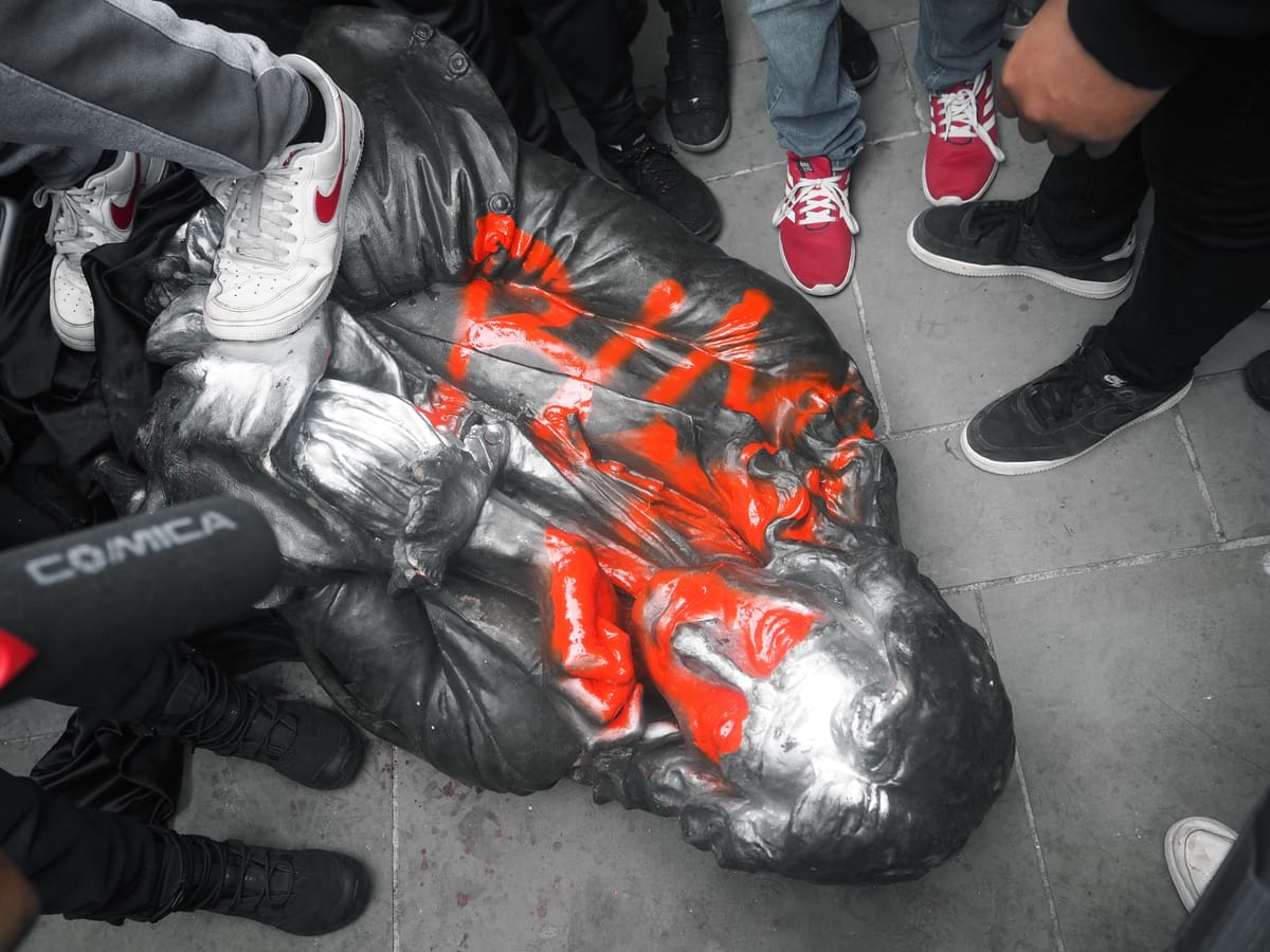 Colston statue torn down during Bristol Black Lives Matter protest