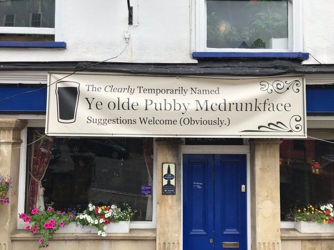 Colston Arms temporarily renamed ‘Ye olde Pubby Mcdrunkface’