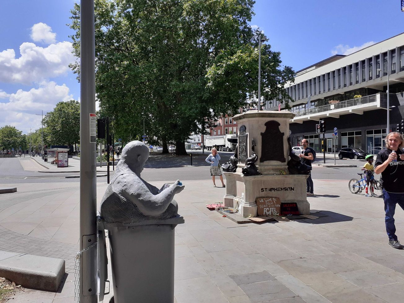 Mystery statue erected by Edward Colston plinth in city centre
