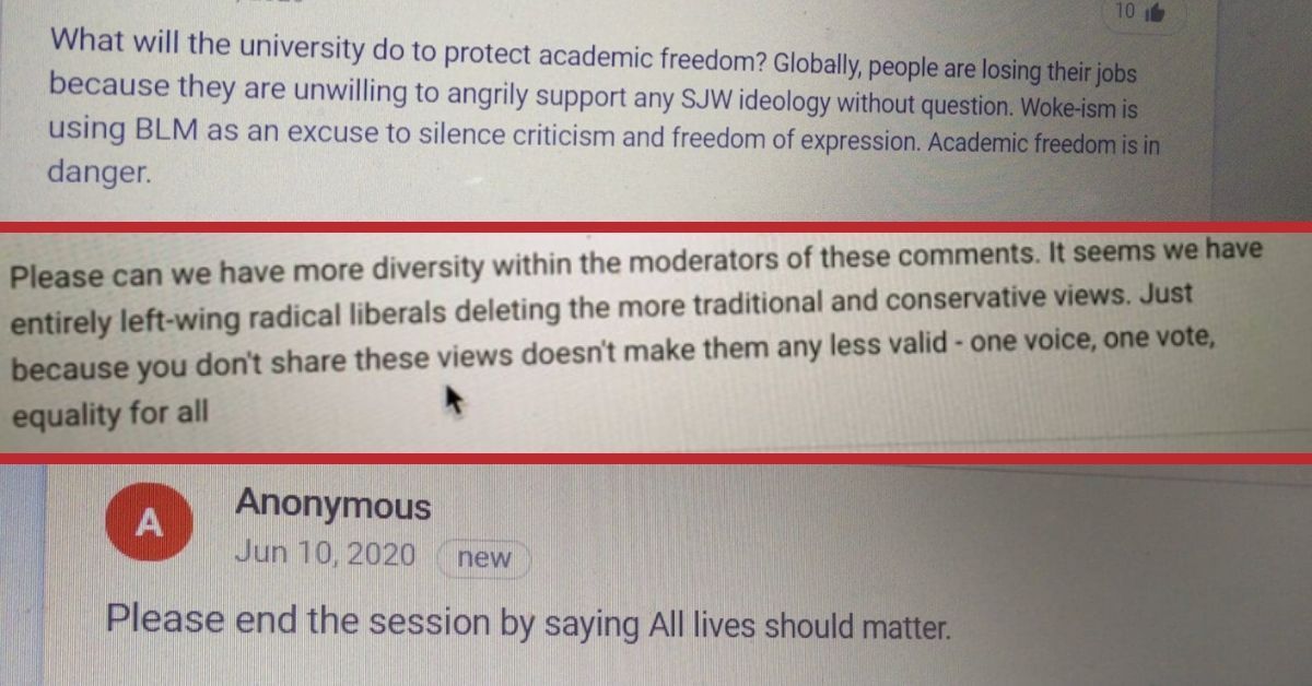 ‘Woke-ism is using BLM as an excuse to silence criticism' – anger at ‘offensive' remarks made in staff webinar
