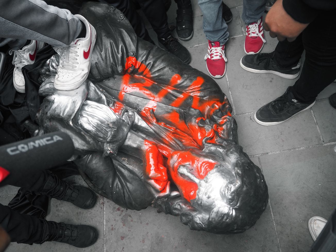 Colston statue torn down during Bristol Black Lives Matter protest