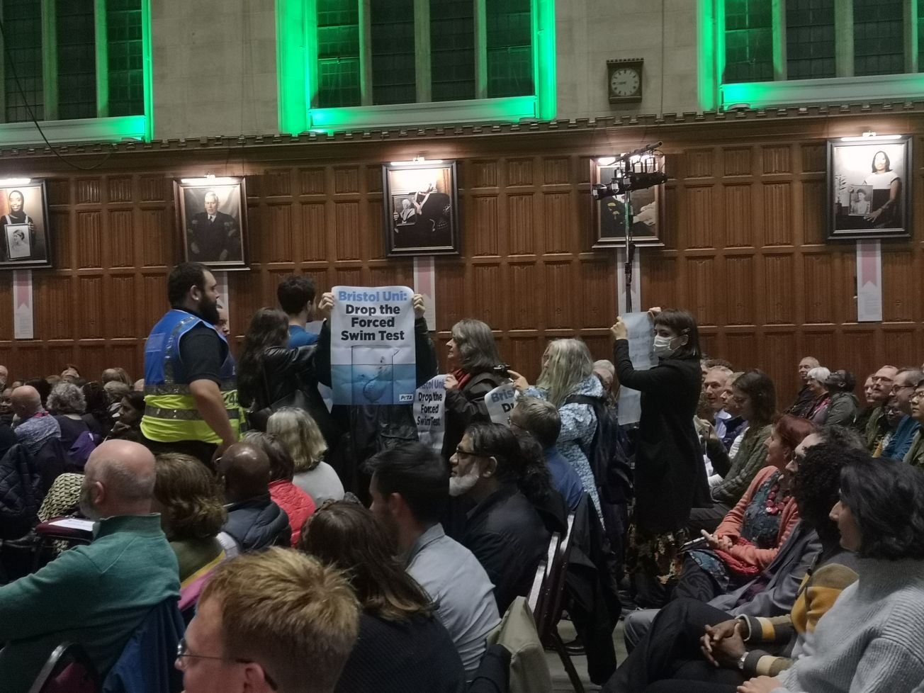 Anti-Forced Swim Test protesters disrupt City Address at Wills Memorial Building