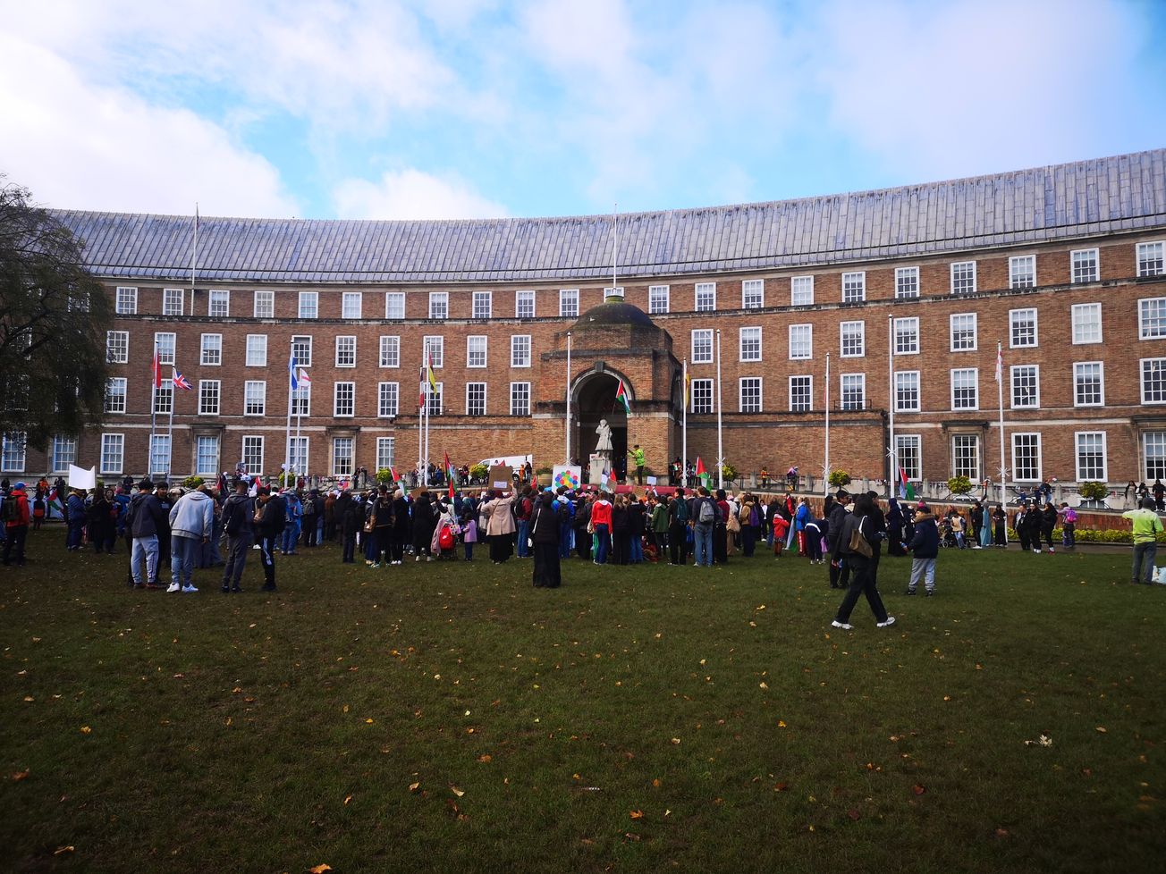 Hundreds of Bristol pupils take part in a 'School Strike for Palestine' rally